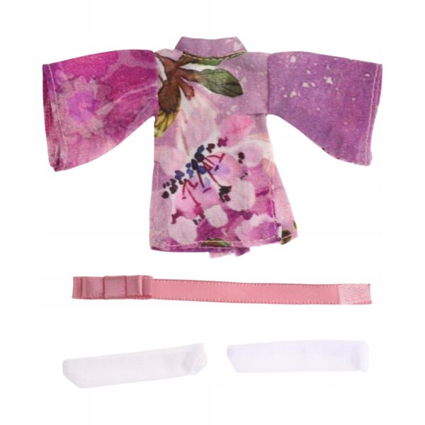 Kimono femminile in miniatura scala 1/12 colore viola con accessori completi