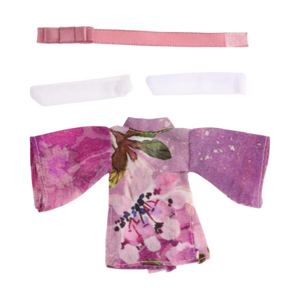 Kimono femminile in miniatura scala 1/12 colore viola con accessori completi
