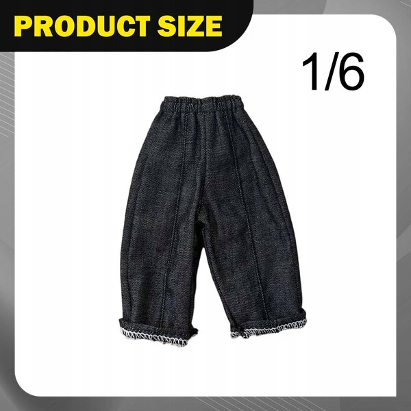 1/6 weite Hose für 12'' Actionfiguren, schwarz, Retro-Design und bequem