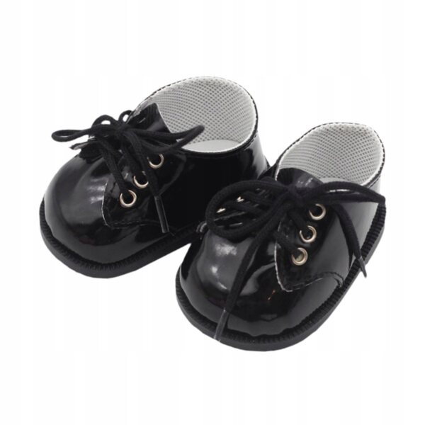 Scarpe in pelle PU per bambole da 38 cm, nere, per giochi educativi e collezione