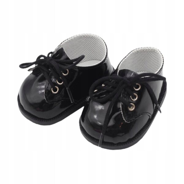 Scarpe in pelle PU per bambole da 38 cm, nere, per giochi educativi e collezione