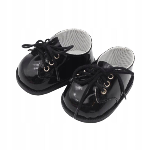 Scarpe in pelle PU per bambole da 38 cm, nere, per giochi educativi e collezione