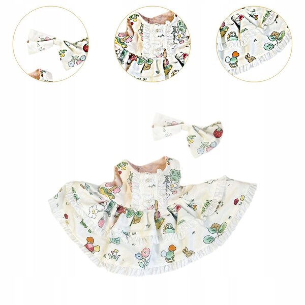 Outfit für 38-cm-Puppe mit abnehmbarem Anhänger und Kopfschmuck