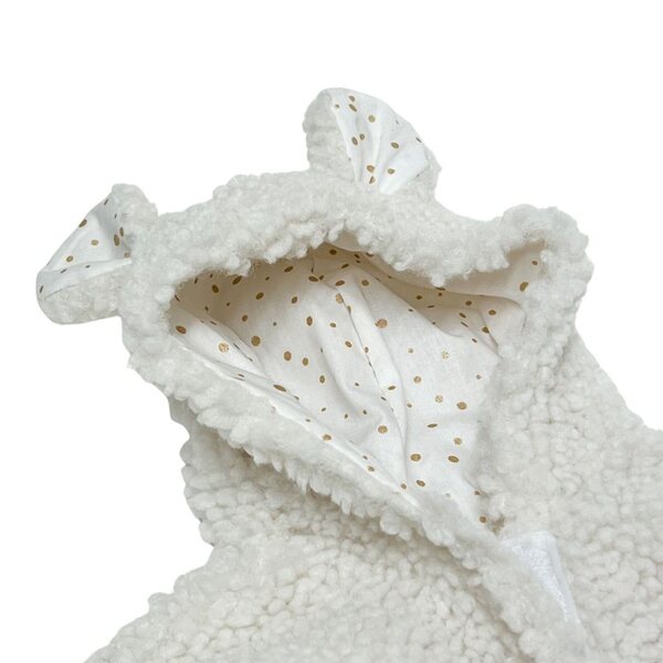 Ecru-Winterkombination für Miniland-Puppen 34–38 cm mit Sherpa-Fell