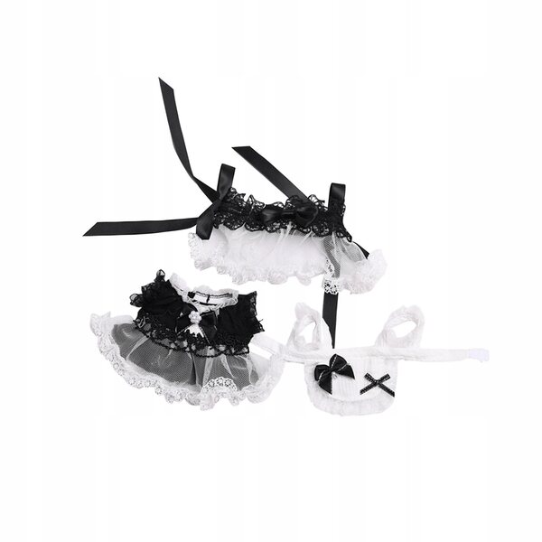 Set abbigliamento morbido per bambole 17 cm con vestito, sciarpa e accessori
