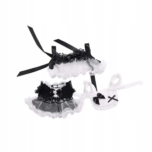 Set abbigliamento morbido per bambole 17 cm con vestito, sciarpa e accessori
