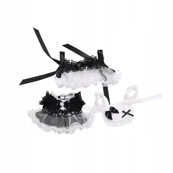Set abbigliamento morbido per bambole 17 cm con vestito, sciarpa e accessori