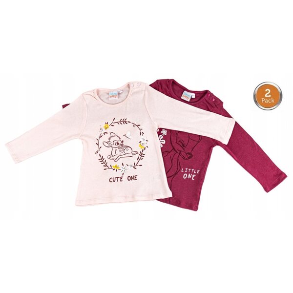 Disney Bambi Set 2 T-Shirts für Neugeborene 86/92 cm aus 100 % Baumwolle für Kinder