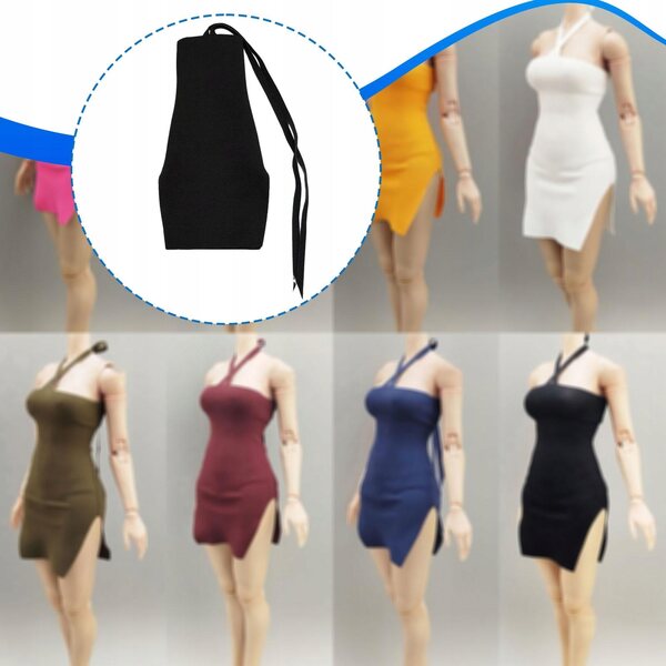 1:6 Schwarzes Cheongsam-Minikleid für Puppen – elegant und verstellbar