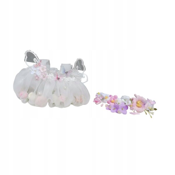 Feenpuppenkleid mit rosa Stirnband – Kleidung für 15 cm große Puppen
