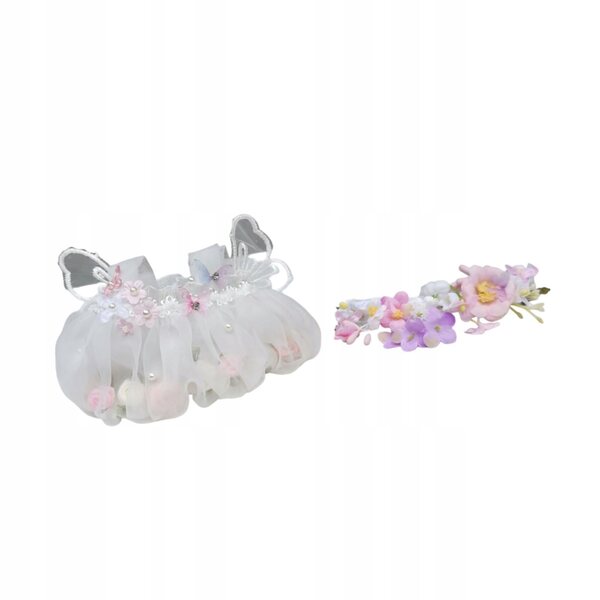 Feenpuppenkleid mit rosa Stirnband – Kleidung für 15 cm große Puppen