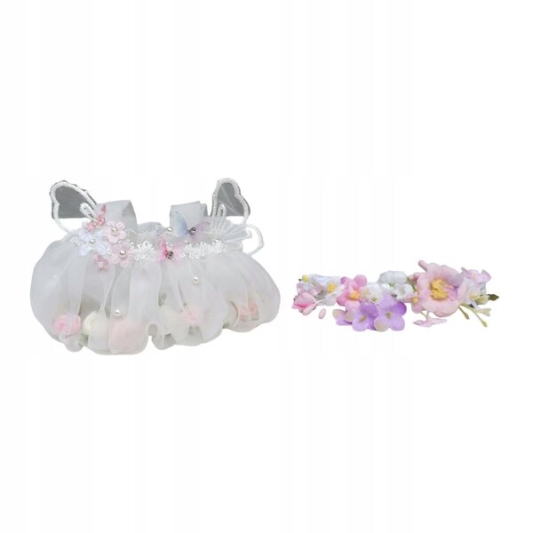 Feenpuppenkleid mit rosa Stirnband – Kleidung für 15 cm große Puppen