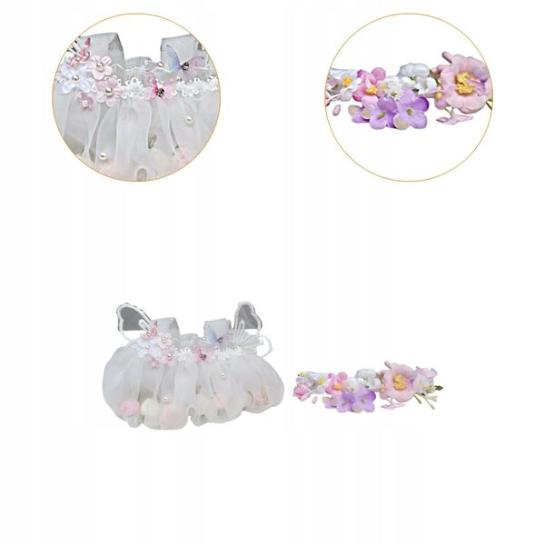 Feenpuppenkleid mit rosa Stirnband – Kleidung für 15 cm große Puppen