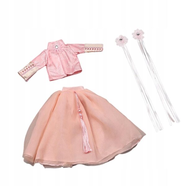 1/6 Rosa Prinzessinnenkleid mit Zubehör für 30 cm große BJD-Puppen