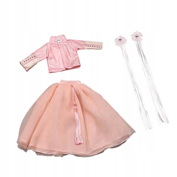 1/6 Rosa Prinzessinnenkleid mit Zubehör für 30 cm große BJD-Puppen