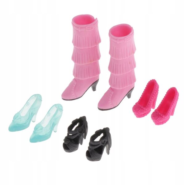 Set 4 paia scarpe tacchi alti per bambole 1/6 BJD e Blythe colorate