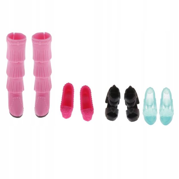Set 4 paia scarpe tacchi alti per bambole 1/6 BJD e Blythe colorate