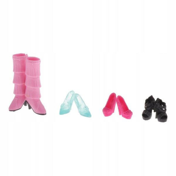 Set 4 paia scarpe tacchi alti per bambole 1/6 BJD e Blythe colorate