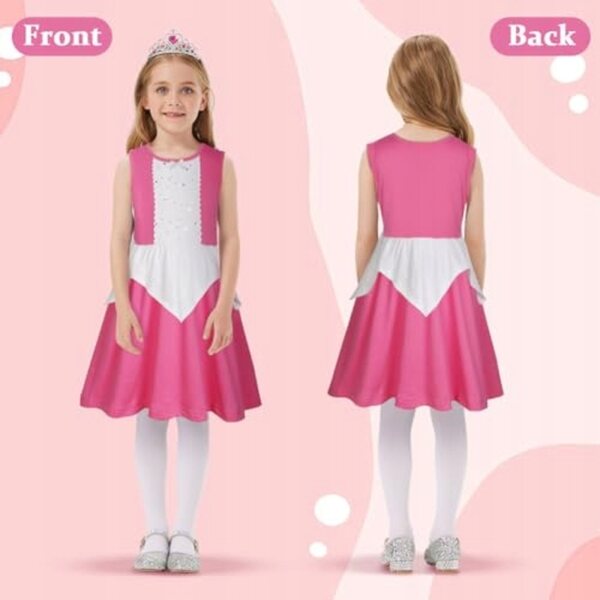 Costume Principessa Aurora con Corona e Vestito per Bambina - Carnevale e Feste