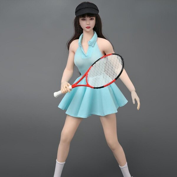 Tenniskleding voor poppen op schaal 1:6 - Complete set tennisaccessoires