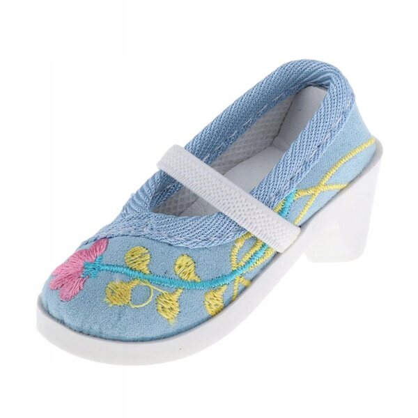 Scarpe con Ricamo per Bambole 1/3 BJD Blu Eleganti e Facili da Indossare