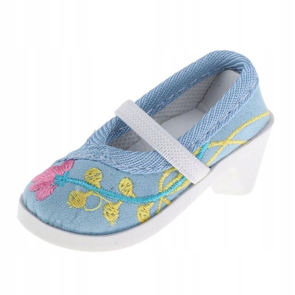 Scarpe con Ricamo per Bambole 1/3 BJD Blu Eleganti e Facili da Indossare
