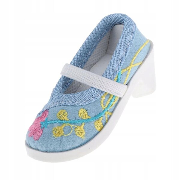Scarpe con Ricamo per Bambole 1/3 BJD Blu Eleganti e Facili da Indossare