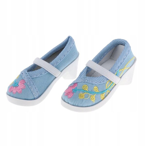 Scarpe con Ricamo per Bambole 1/3 BJD Blu Eleganti e Facili da Indossare