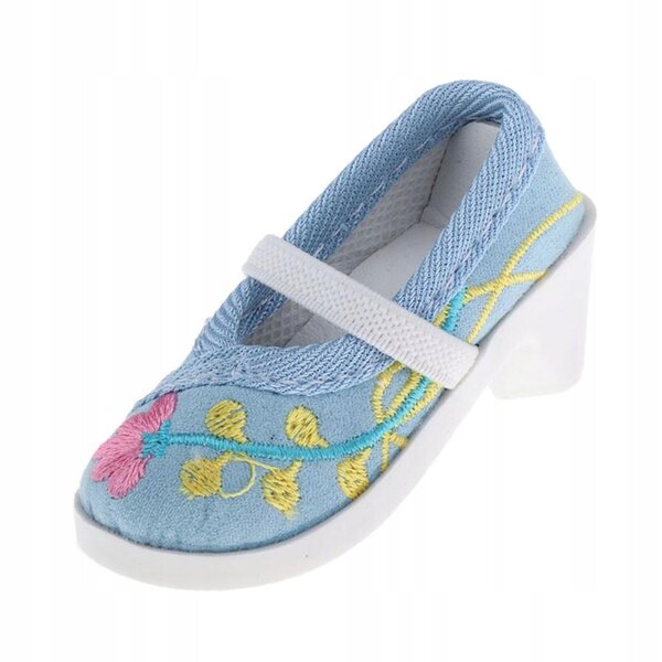 Scarpe con Ricamo per Bambole 1/3 BJD Blu Eleganti e Facili da Indossare
