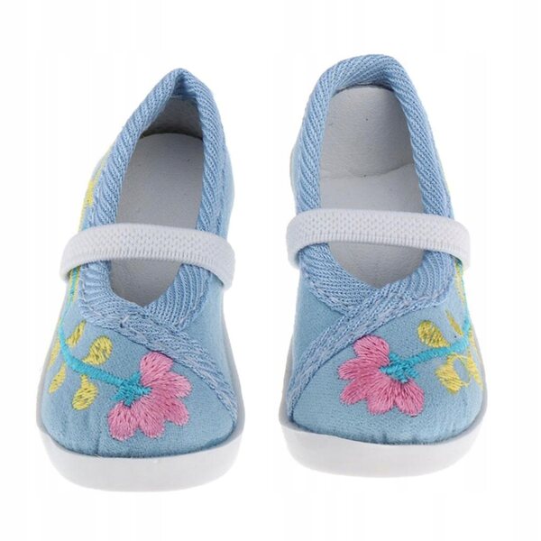 Scarpe con Ricamo per Bambole 1/3 BJD Blu Eleganti e Facili da Indossare