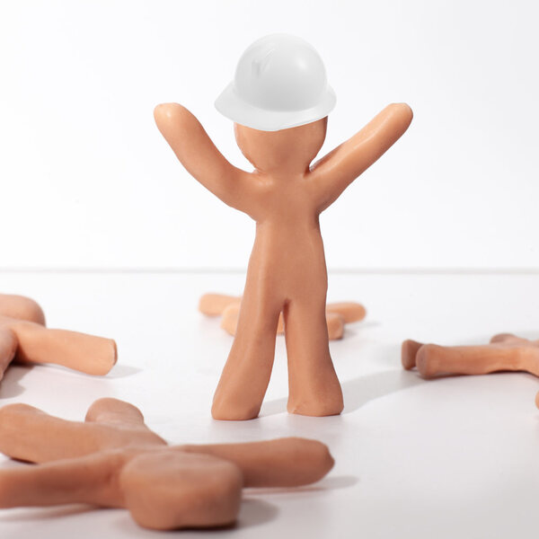 Set 10 Mini Caschi Edili Realistici in ABS Bianchi per Decorazioni e Giochi