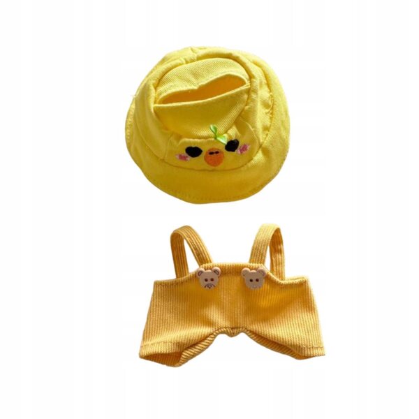 Pagliaccetto in peluche con accessori e cappello, completo per bambole da 17 cm