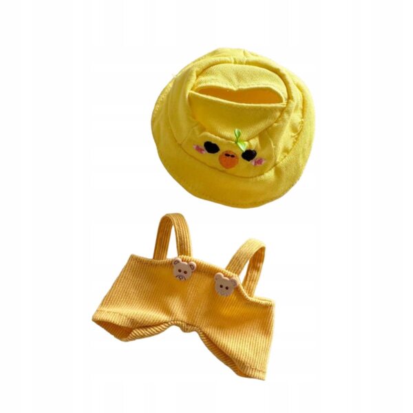 Pagliaccetto in peluche con accessori e cappello, completo per bambole da 17 cm