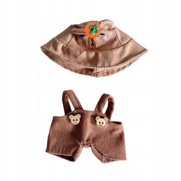 Pluszowy pajacyk e accessori per bambole 17 cm con cappello e pantaloni