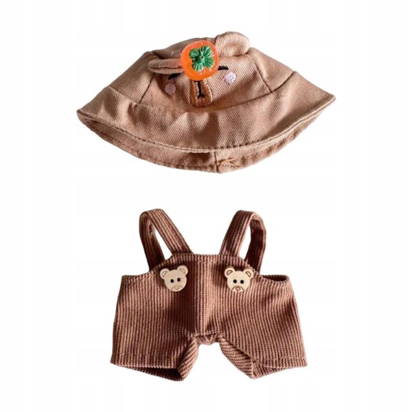 Pluszowy pajacyk e accessori per bambole 17 cm con cappello e pantaloni