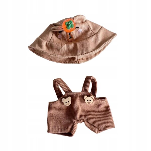 Pluszowy pajacyk e accessori per bambole 17 cm con cappello e pantaloni