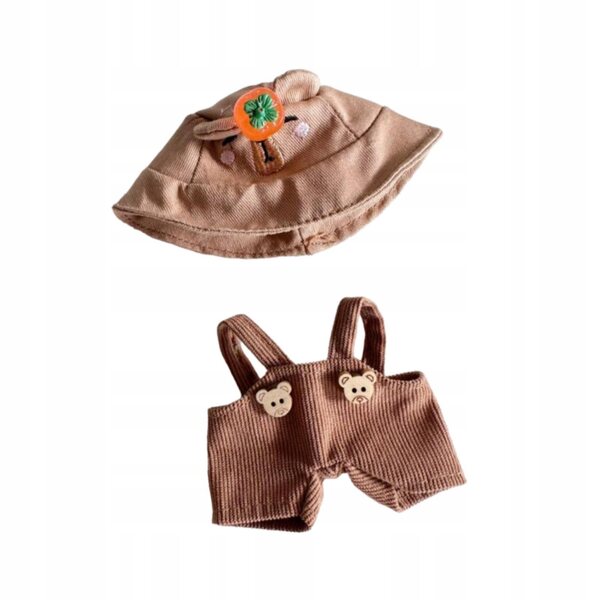 Pluszowy pajacyk e accessori per bambole 17 cm con cappello e pantaloni