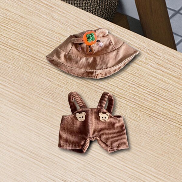Pluszowy pajacyk e accessori per bambole 17 cm con cappello e pantaloni