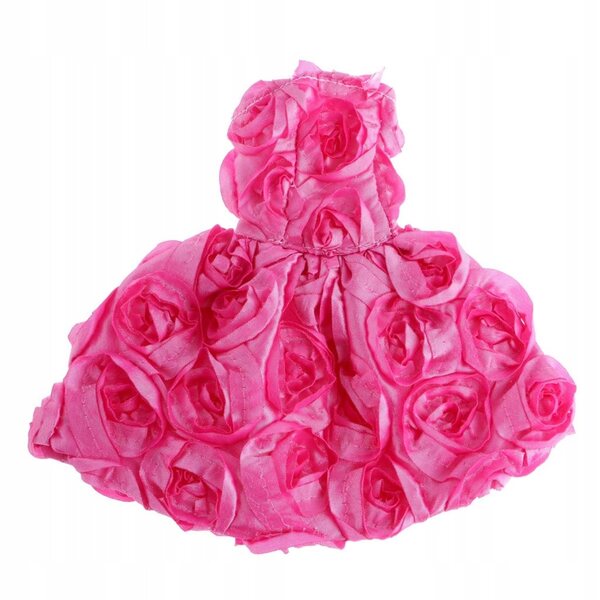 Rotes Rosen-Puppenkleid mit dreidimensionalen Blumen, 28–30 cm