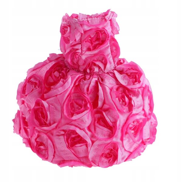 Rotes Rosen-Puppenkleid mit dreidimensionalen Blumen, 28–30 cm