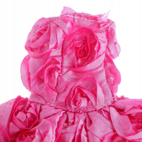 Rotes Rosen-Puppenkleid mit dreidimensionalen Blumen, 28–30 cm