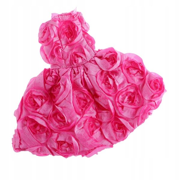 Rotes Rosen-Puppenkleid mit dreidimensionalen Blumen, 28–30 cm