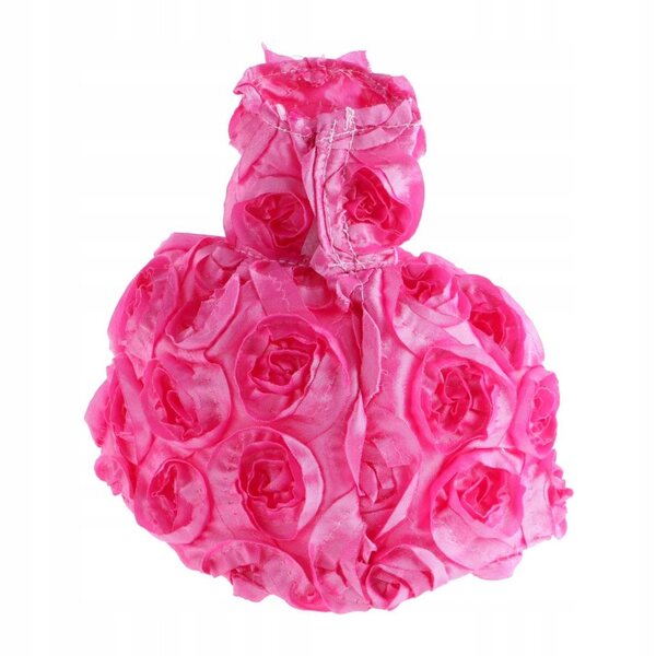 Rotes Rosen-Puppenkleid mit dreidimensionalen Blumen, 28–30 cm
