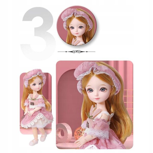 1:6 BJD-Puppe mit 23 Gelenken, 3D-Augen, Kleidung und Schuhen, langes Haar