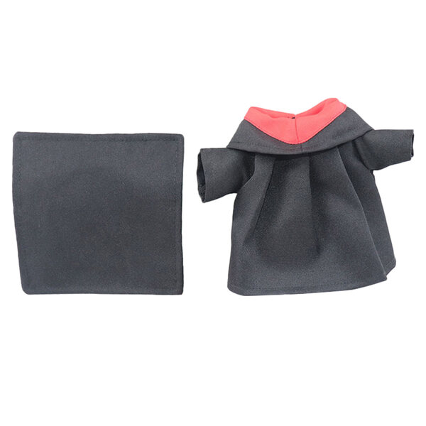 Abschlusskleidungsset für 25-cm-Puppe mit Hut, weicher schwarzer Stoff
