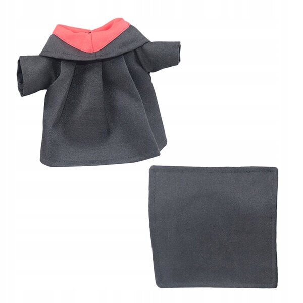 Abschlusskleidungsset für 25-cm-Puppe mit Hut, weicher schwarzer Stoff