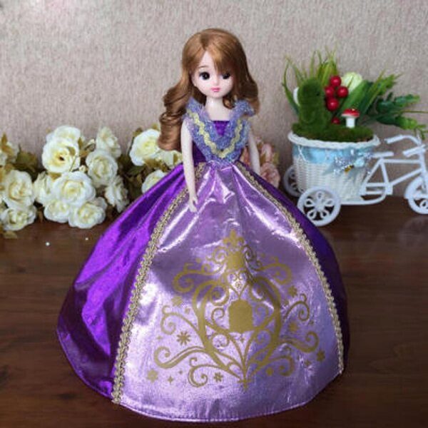 1/6 lila Kleid für Blythe- und DOD-Puppen – handgefertigt, Stoff