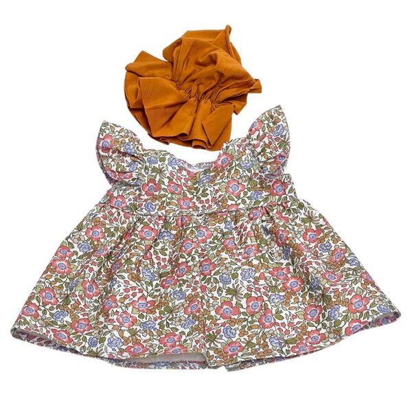 Kleidungsset mit Kleid und Turban für Miniland 38 cm Stoffpuppen