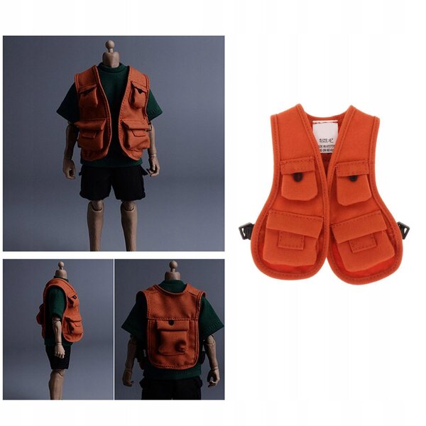 1/12 Orange Weste für 6 Zoll männliche Figuren - Puppenkleidung