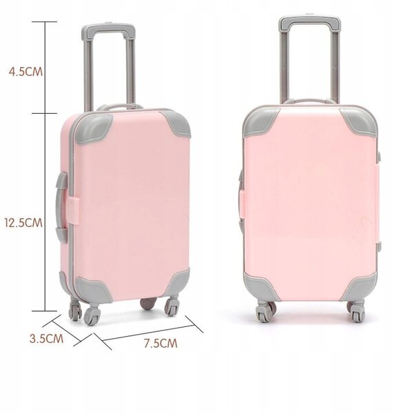 Mini valigia rosa compatta e leggera per bambini, perfetta per giocattoli e accessori
